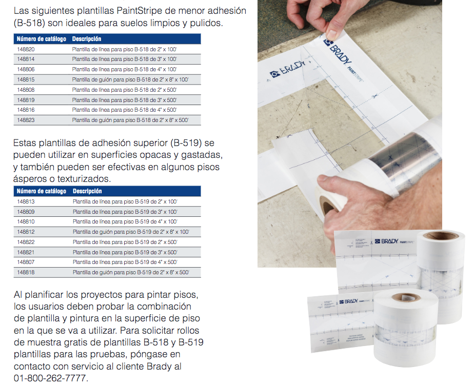 Plantillas PaintStripe™ Opciones para sus necesidades de marcaje de pisos